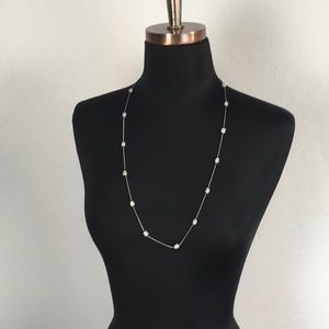 Silver White Stone Necklace